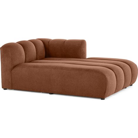 Debbie - module d'assise méridienne droit en tissu texturé - terracotta (1/5)
