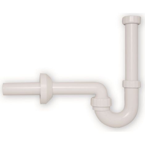 Schläfer 4395101  Sifone a S per Lavabo Bagno, Lavandino Cucina e Lavatoio Lavanderia, Attacco Universale 1"1/4, Tubo Scarico Diametro 32mm, Sifone Anche per Bidet, in Polipropilene Bianco (1/5)