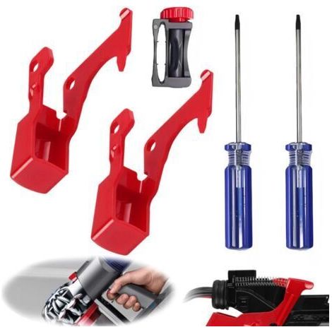 Gachette pour Dyson V11 V10 Bouton Interrupteur à Gâchette Dyson V10 Bouton Rouge Dyson Outil de Réparation de Bouton pour Aspirateur V10 V11 2 Interrupteurs 1 Support d'interrupteur et 2 Tournevis (1/5)