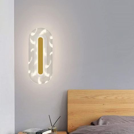 Applique Murale Intérieure LED, 20W Lampe Murale en Acrylique Dimmable Tricolore, Modern Design Decor Luminaire Mural pour Salon, Chambre, Couloir, Salle de Bain (or) (1/5)