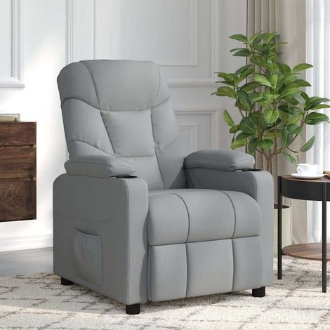 vidaXL Massagesessel Hellgrau Stoff (1/5)