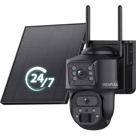 24/7 Enregistrement AOV 4G Camera Surveillance Exterieur sans Fil, Double Objectif,10500mAh Batterie (1/5)