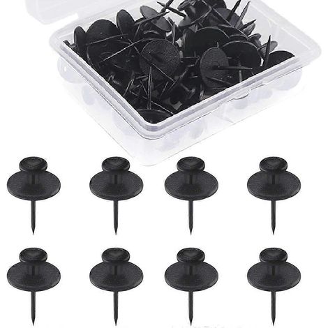 Packung mit 20 kleinen Nägeln, kompatibel mit doppelköpfigen Bilderrahmenhalterungen (schwarz) (1/5)