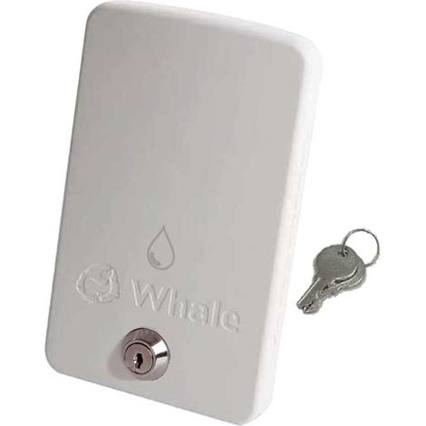 Whale Easi-Slide - Cache pour prises externes, blanc, avec clé pour camping-car, camping-car, vanlife