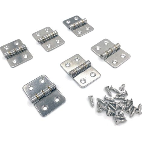 Charnières robustes en acier inoxydable 304 avec joints en cuivre, 40 x 60 x 2 mm avec alésages pour vis à tête fraisée, charnière pliante à haute capacité pour armoires industrielles (1/5)