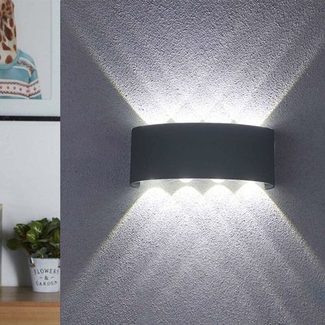 Black Wall Lights Indoor LED - 8W Wall Lamp Modern Waterproof Light Fixture Wall Sconce Decoration Aluminum White Wall Light For Living Room Bedroom Corridor (1/5)