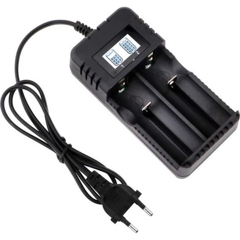 Chargeur universel pour batteries 18650 – 2 fentes, écran LCD, charge intelligente rapide, compatible Li-ion 3,7 V (1/5)