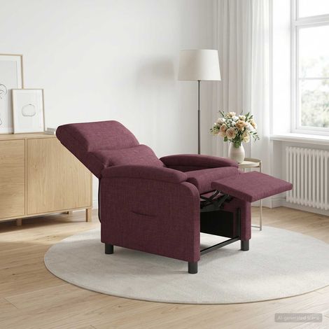vidaXL Recliner Morado Tela (1/5)