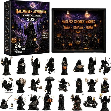 Calendrier de l'Avent Halloween Ornements festifs gothiques en acrylique 2D 24 Jours d'Ornements Compte à Rebours Halloween Pour la maison de fête, le salon, la ferme, la maison hantée (1/5)