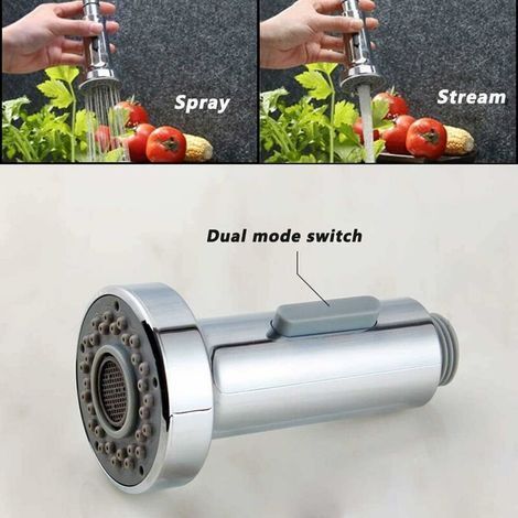 Douchette noire pour robinet de cuisine, 2 modes de pulvérisation (1/4)