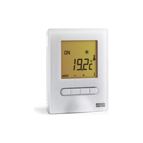 Delta Dore – Thermostat digital semi-encastré pour plancher ou plafond rayonnant électrique – Gestion de chauffage connecté – 5 températures réglables – 6151055
