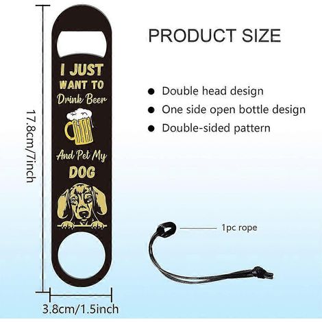 « J'ai juste envie de caresser mon chien. » Ouvre-bouteille à motif chien, ouvre-bouteille de bar en acier inoxydable, clé de bar, ouvre-bouteille plat de barman. (1/2)