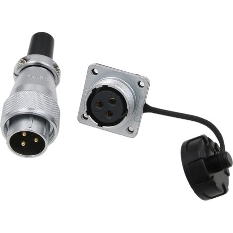 WS20 - Fiche ronde aviation à 3 broches - Connecteur femelle - 25 A - Haute tension - Alimentation électrique pour voiture et extérieur (1/5)