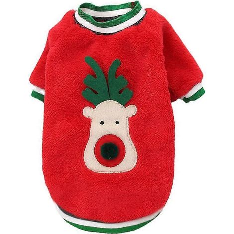 Ropa navideña para mascotas: suéter de plumas color coral para perros (1/5)