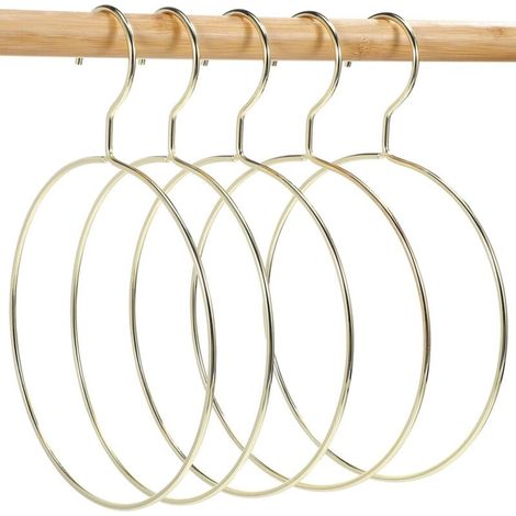 Bardusch-5 PièCes Porte ÉCharpe en MéTal Ronde - Cintres CréAtifs pour Foulards, Supports De Rangement en Or pour Chambres - Porte Foulard (1/5)