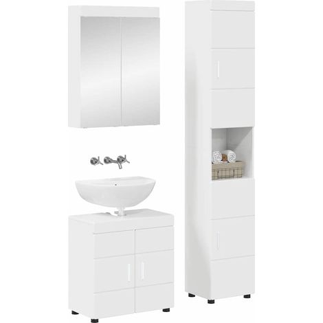 Maison Exclusive - Badezimmermöbel-Set TULUM 3 pcs Hochglanz Weiß