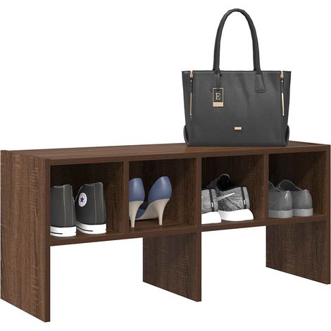 Schuhregal Stapelbar Braun Eichen-Optik 89,5x30x40 cm