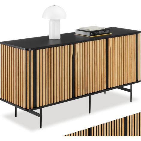 Buffet 3 compartiments avec portes magnétiques et étagères amovibles (1/5)
