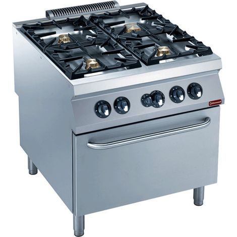 Fourneau tout gaz 4 feux - four GN2/1 - Diamond (1/3)