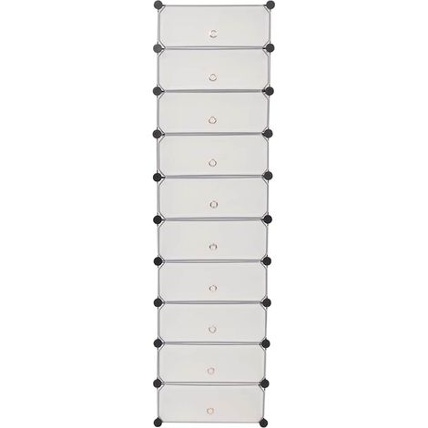 Maison Exclusive - Scarpiera Modulare a 10 Scomparti Bianca (1/5)