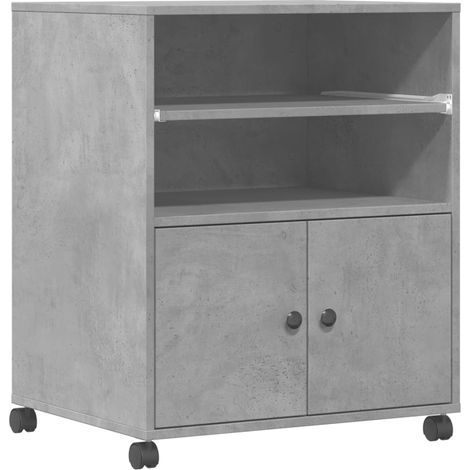 Maison Exclusive - Soporte para impresora con ruedas gris hormigó