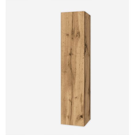 Platzsparende Hänge-Badewannensäule im minimalistischen Design Made in Italy Astra - Eiche