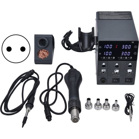 Station de soudage à air chaud, ABS, acier inoxydable, 2 en 1, prise 760WEU (AC 220V) (1/5)