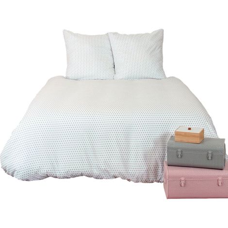 Parure de couette microfibre 82 g/m² 260x240 POIS (1/5)
