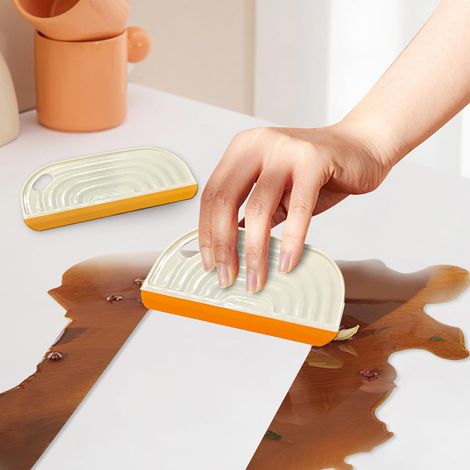 Lot de 3 raclettes portatives en silicone, mini grattoir de nettoyage avec design suspendu pour la maison, essuie-glace simple pour nettoyer le miroir (1/4)