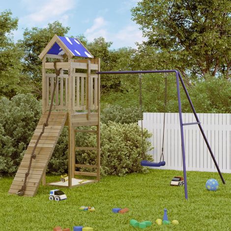 vidaXL Aire de jeux d'extérieur bois de pin imprégné (1/5)