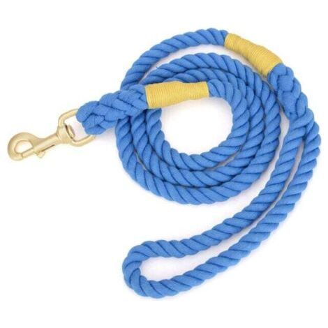 QORVA-Laisse en corde pour chien, corde tressée de traction multicolore en coton pour chiens de taille moyenne et grande