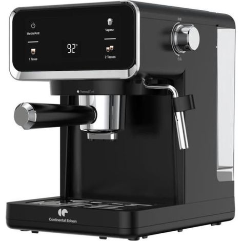 Continental Edison – Machine à expresso 19 bars CEME19B – Affichage digital – 2 porte-filtres – Réservoir 1L pour café simple ou double