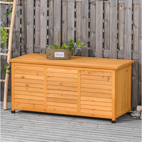 Mueble jardín de almacenamiento madera amarilla HAVRYA (1/3)