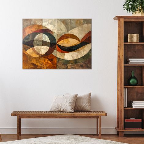 Wandbild Geometrische Abstraktion in Beige- und Brauntönen 60x40 (1/4)
