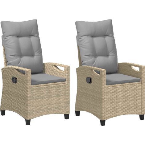 Silla de Jardín 2 pcs Beige y Gris Claro 56 x 60 x 112 cm vidaXL