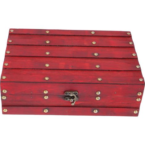 Boîte à Bijoux Rouge en Matériau Synthétique Design Rétro Unique, Organisateur Polyvalent pour Ranger Bijoux et Documents Style Classique (1/5)