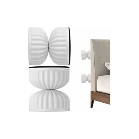 Lot de 2 butées de tête de lit pour mur - Cadre de lit réglable Stabilisateur de support télescopique - Pour chambre, mur, lit, armoire, 4.2-4.8CM,BLANC (1/3)