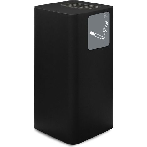 Pattumiera Per Raccolta Rifiuti 30x30xh65 cm In Acciaio Verniciato con Vaschetta Superiore Nero (1/2)