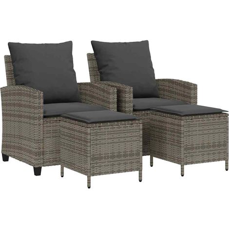 Maison Exclusive - 4-tlg. Garten-Sofagarnitur mit Kissen Grau Pol