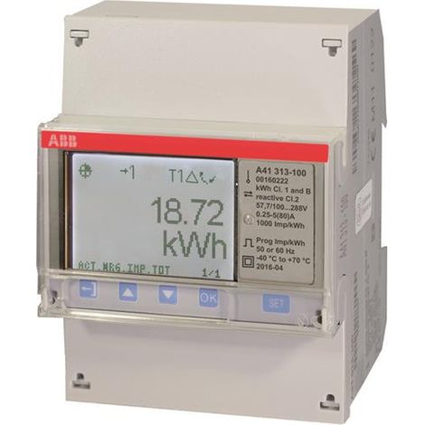 Compteur A41 Monophase Mbus Mesure Directe 80A Silver Mid 2CMA170504R1000 ABB 831133 (1/2)