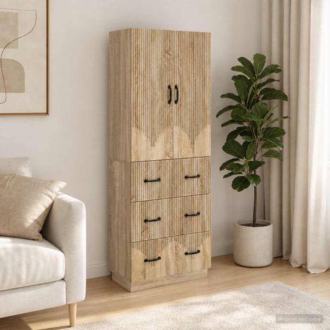 vidaXL Schrankset 2 pcs Sonoma-Eiche 66 x 34,5 x 87 cm Holzwerkstoff (1/5)