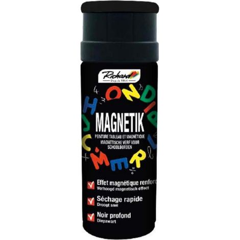 Aérosol RICHARD MAGNETIK sur bois, plastique, placo NOIR 400 ml