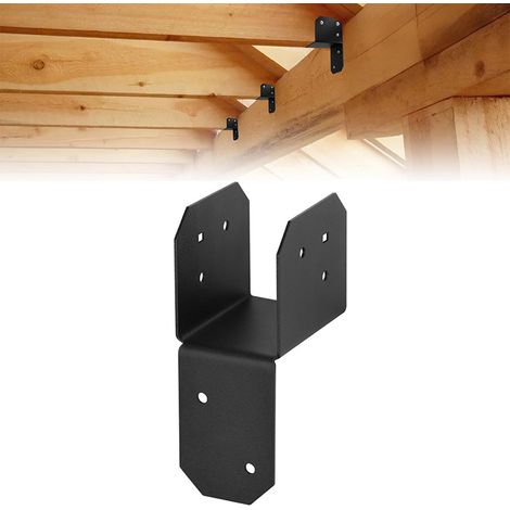 Sistema di supporto per travi - Connettore - Supporto per travi in metallo pesante - Dispositivo di fissaggio per travi per gazebo in legno (7,6 x 8,9 cm) (1/2)