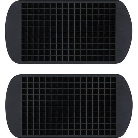Moules à glaçons miniatures en silicone, 2 pièces, faciles à libérer, petits glaçons pour whisky, cocktail, aide de cuisine, moules à glaçons empilables (noir) (1/5)