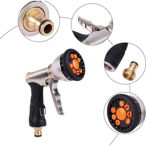 Hochdruck-Gartenspritze – 9 einstellbare Modi, kraftvoller und multifunktionaler Strahl zum Bewässern, Autowaschen und Reinigen