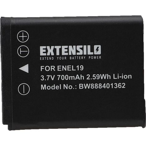 EXTENSILO Akku kompatibel mit Nikon Coolpix W150 Kamera (700 mAh, 3,7 V, Li-Ion) (1/3)