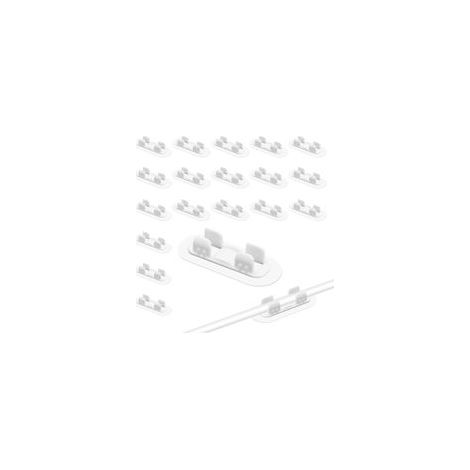 Lot de 22 Colliers de Serrage Auto-adhésifs, Clips Câbles Supports de Tuyau Clip de Tuyau en Plastique Collier Autocollant Clips de Tube Blancs pour la Fixation des Tuyaux d'eau et de Gaz