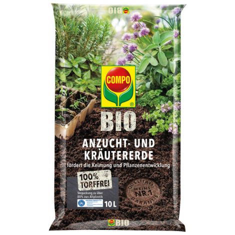 Terreau sans tourbe 10 L COMPO BIO (1/2)