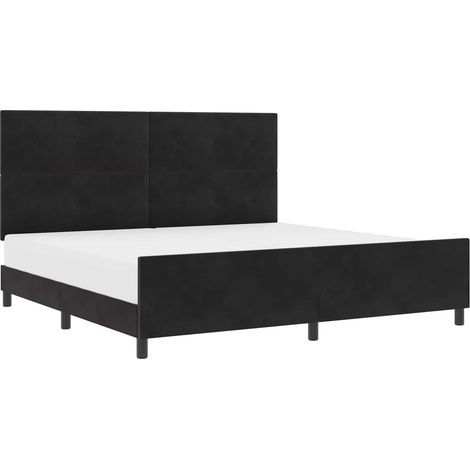 Maison Exclusive - Letto a molle con testiera Nero 200 x 200 cm Velluto (1/5)