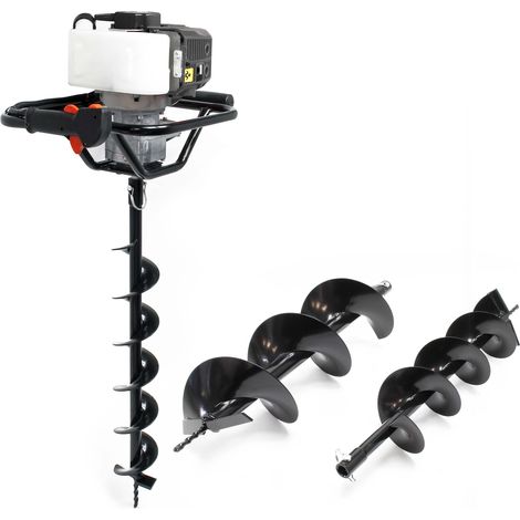 Wiltec Mototrivella a benzina, 1,4kW e 52cm³ motore a benzina, incl. coclee 100mm, 150mm e 200mm